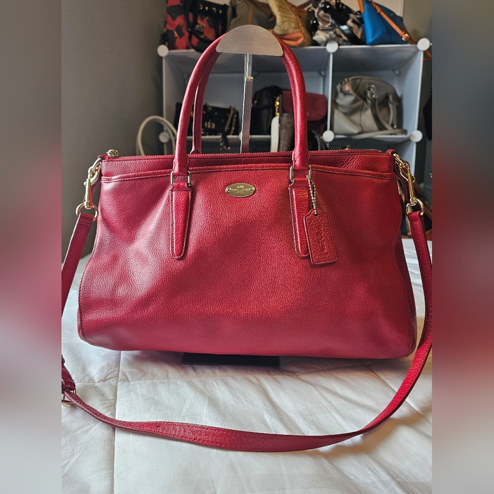 Coach Morgan Red Satchel/Crossbody Bag